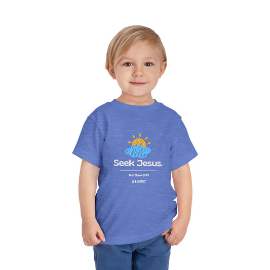 Values Collection - Seek Jesus. Toddler Tee — "Seek Jesus" Sunshine Biblical Short Sleeve Shirt