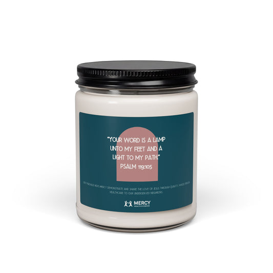 Scented Soy Candle 9oz — Psalm 119:105 Inspirational Jar Candle (Calming Home Fragrance)