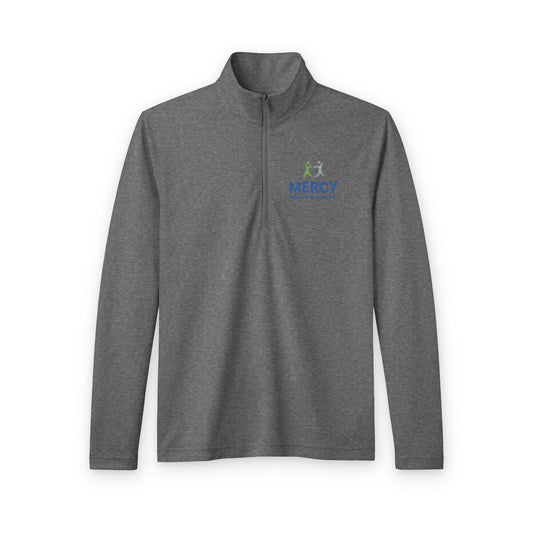 Men's Quarter-Zip Pullover — 'Adventure Awaits' Embroidered Performance Top