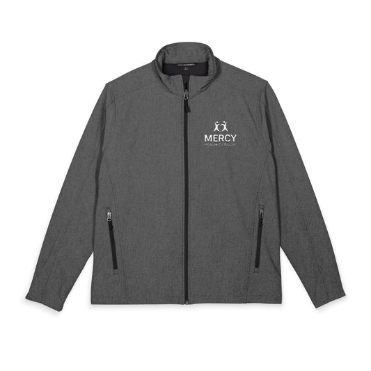 Embroidered 'MERCY' Men's Core Soft Shell Jacket — Lightweight Windproof Work & Casual Coat