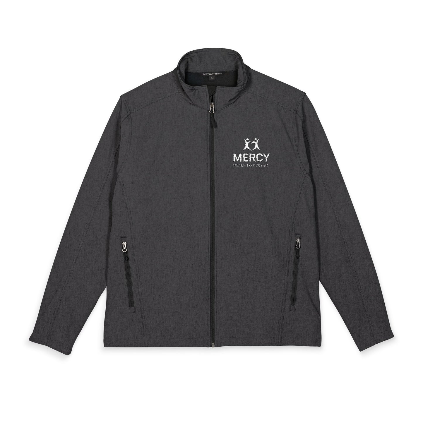 Embroidered 'MERCY' Men's Core Soft Shell Jacket — Lightweight Windproof Work & Casual Coat