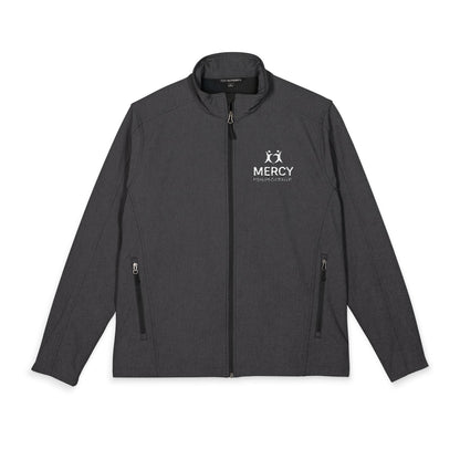 Embroidered 'MERCY' Men's Core Soft Shell Jacket — Lightweight Windproof Work & Casual Coat