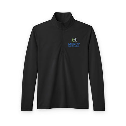 Men's Quarter-Zip Pullover — 'Adventure Awaits' Embroidered Performance Top