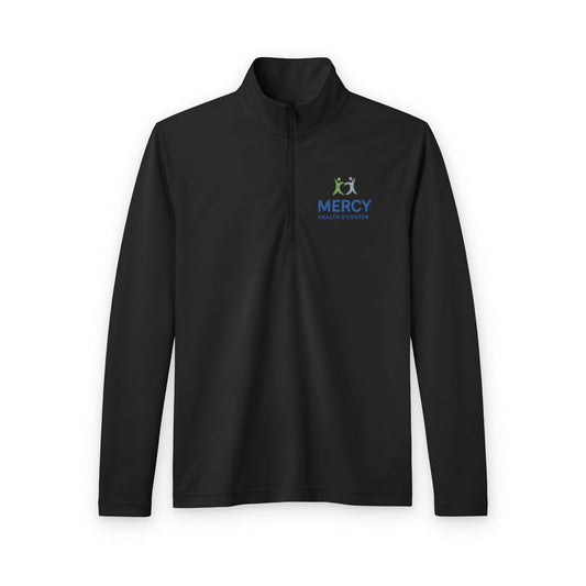 Men's Quarter-Zip Pullover — 'Adventure Awaits' Embroidered Performance Top