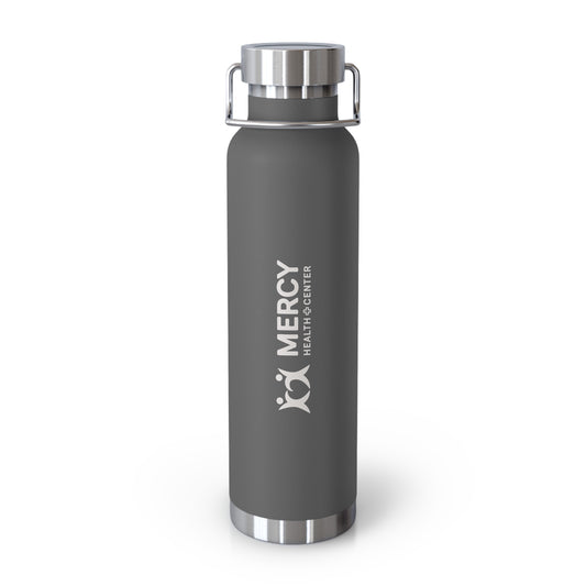 22oz Copper Vacuum Insulated Bottle — Mercy Health Center Logo Stainless Steel Water Bottle