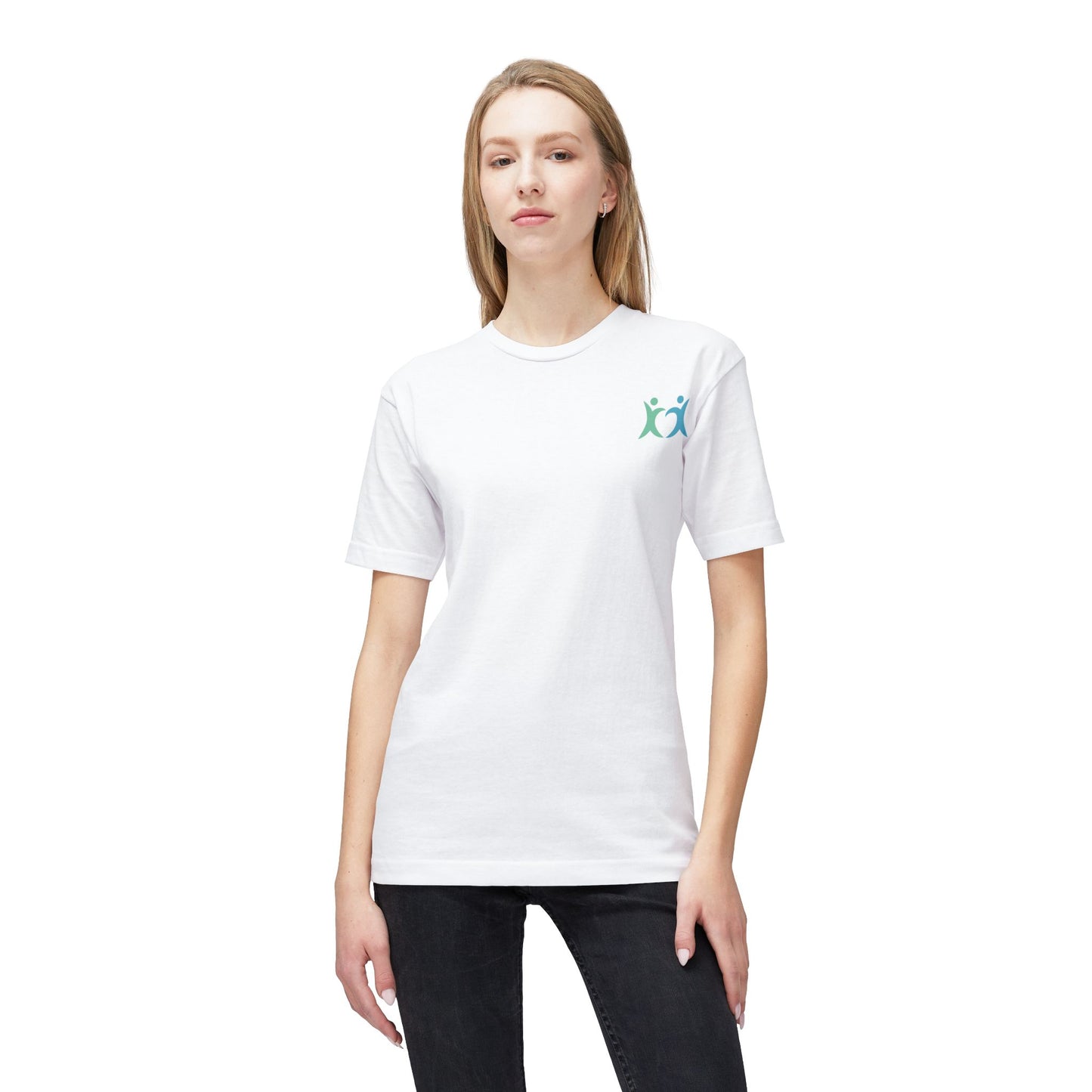 Design on back - Christian Cross T-Shirt — "Blessed are the merciful" Matthew 5:7 Faith Tee