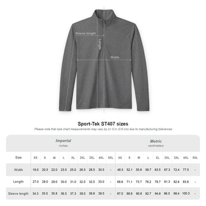 Men's Quarter-Zip Pullover — 'Adventure Awaits' Embroidered Performance Top