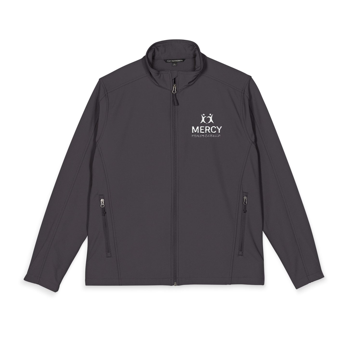 Embroidered 'MERCY' Men's Core Soft Shell Jacket — Lightweight Windproof Work & Casual Coat