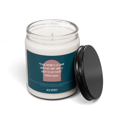 Scented Soy Candle 9oz — Psalm 119:105 Inspirational Jar Candle (Calming Home Fragrance)